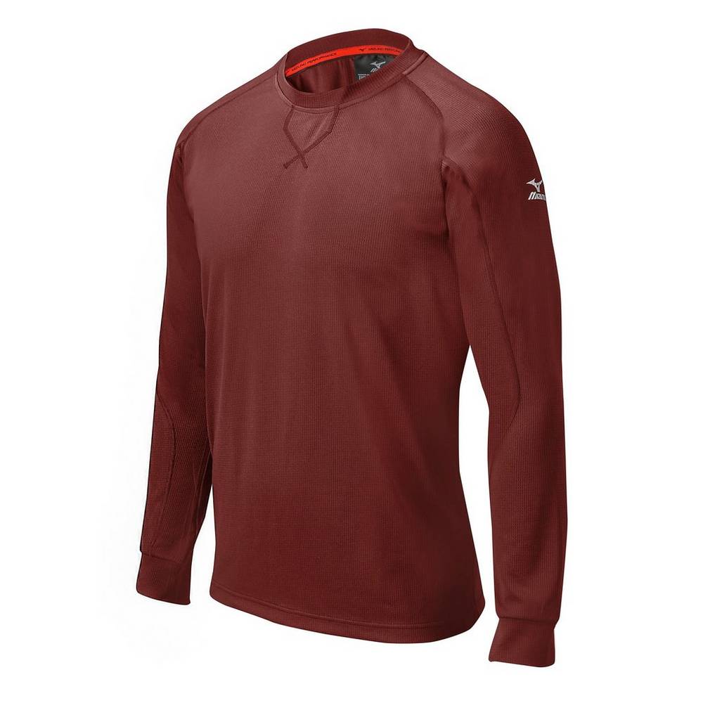 Mizuno Comp Long Sleeve Training - Erkek Gömlek - Bordo Türkiye (KQCSWI-417)